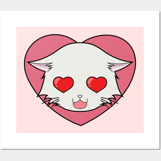 The Love-Stricken Cat Wall Art by The Kitten Gallery